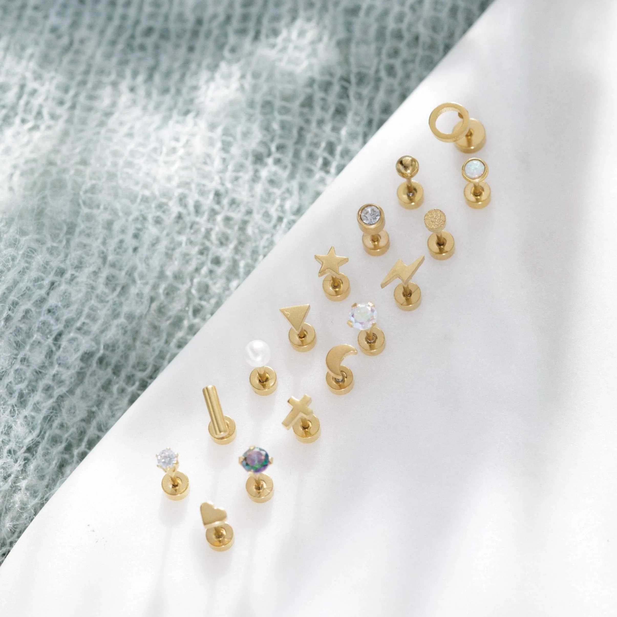 Gold Triangle Screw Back Studs