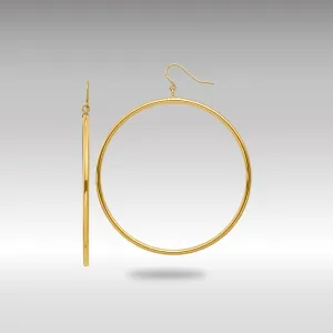 Gold Tube Hoop Dangle Earrings - Model TE510