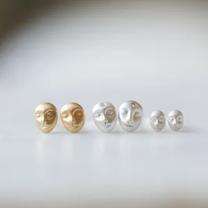 Grey Lady Cameo Studs