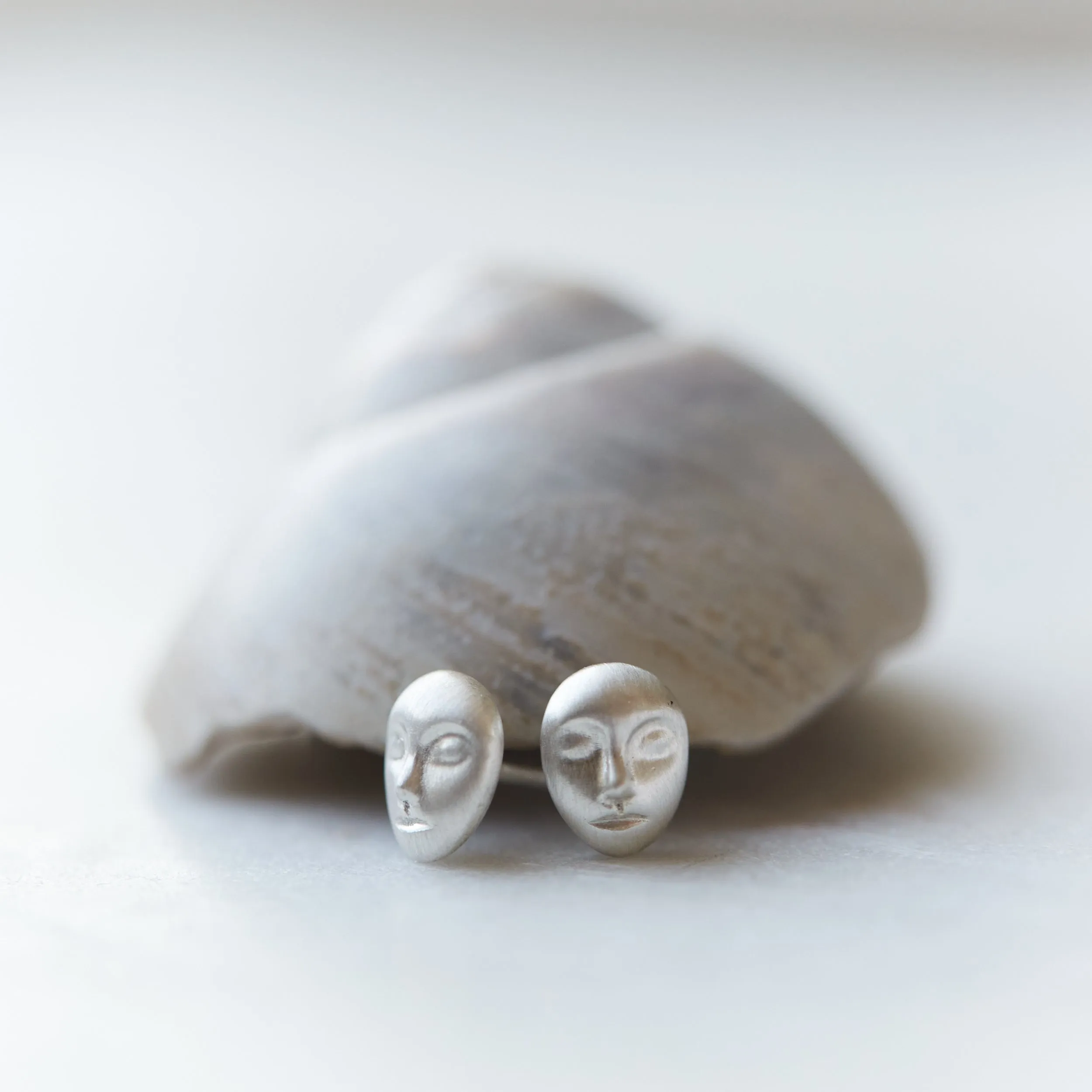 Grey Lady Cameo Studs