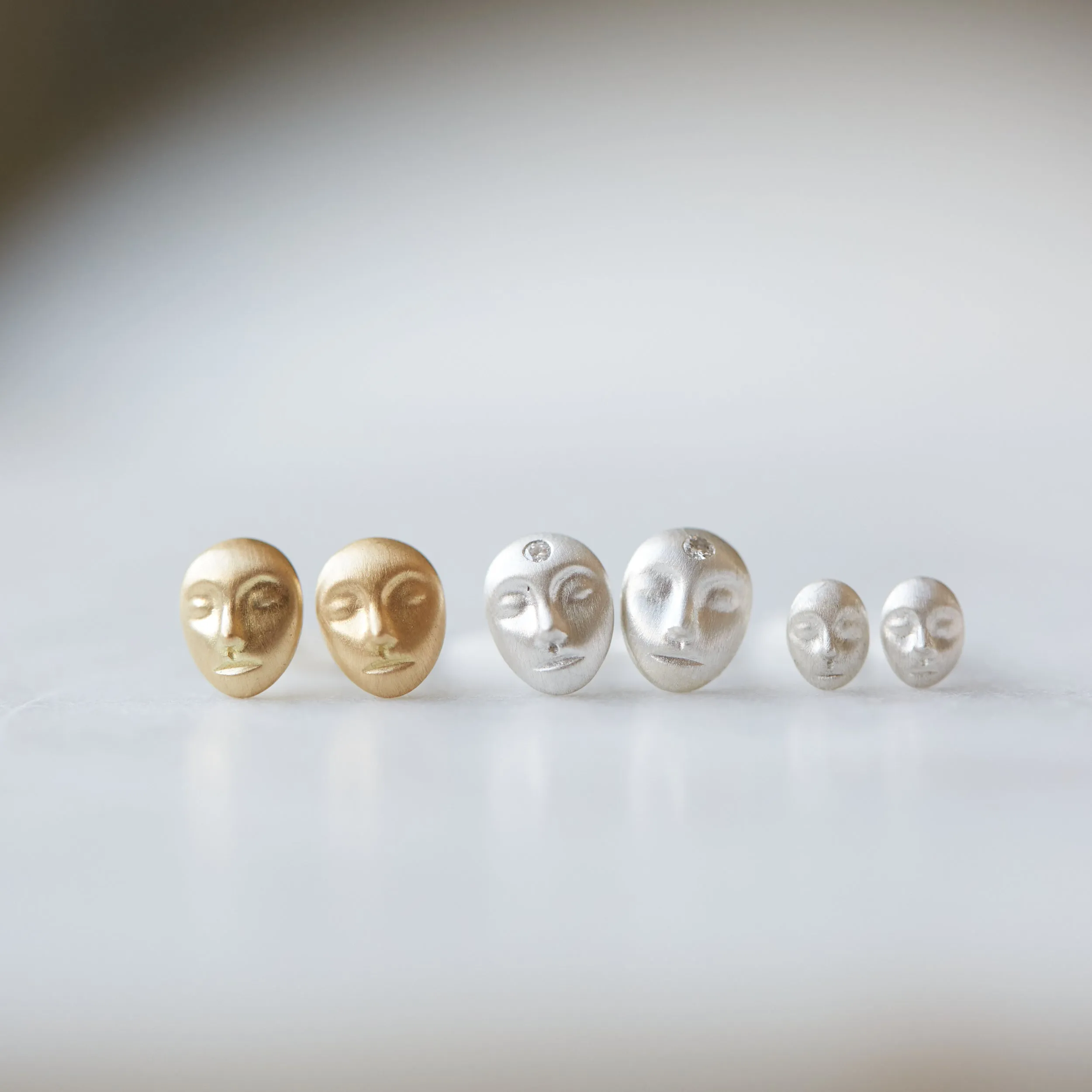 Grey Lady Cameo Studs