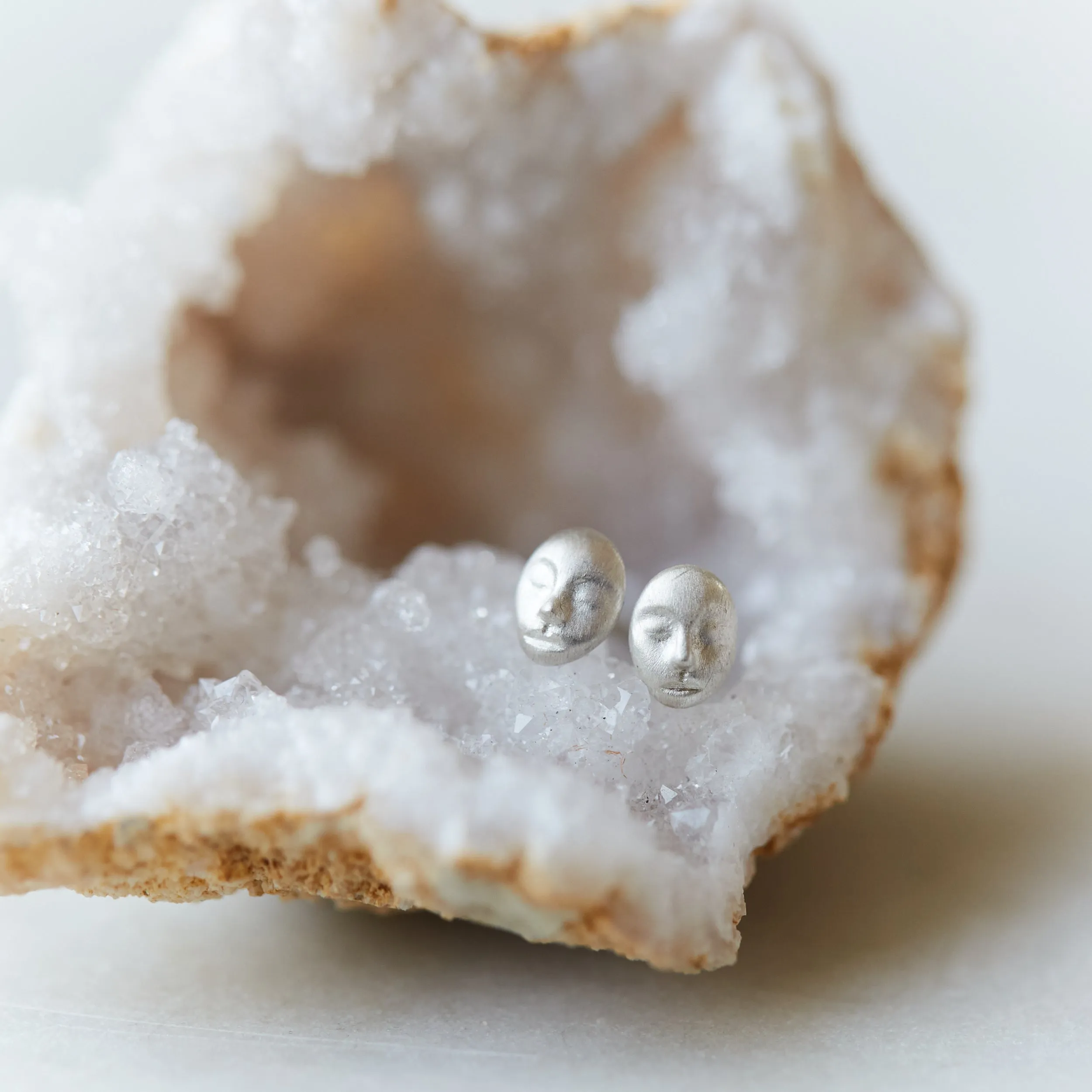 Grey Lady Cameo Studs