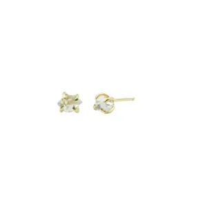 Herkimer Diamond Stud Earrings in 14k Gold