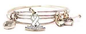 I Love Someone Who Needs A Cure Awareness Ribbon Expandable Bangle Bracelet Set