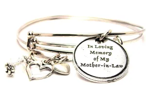 In Loving Memory Of My Mother In Law Expandable Bangle Bracelet Set