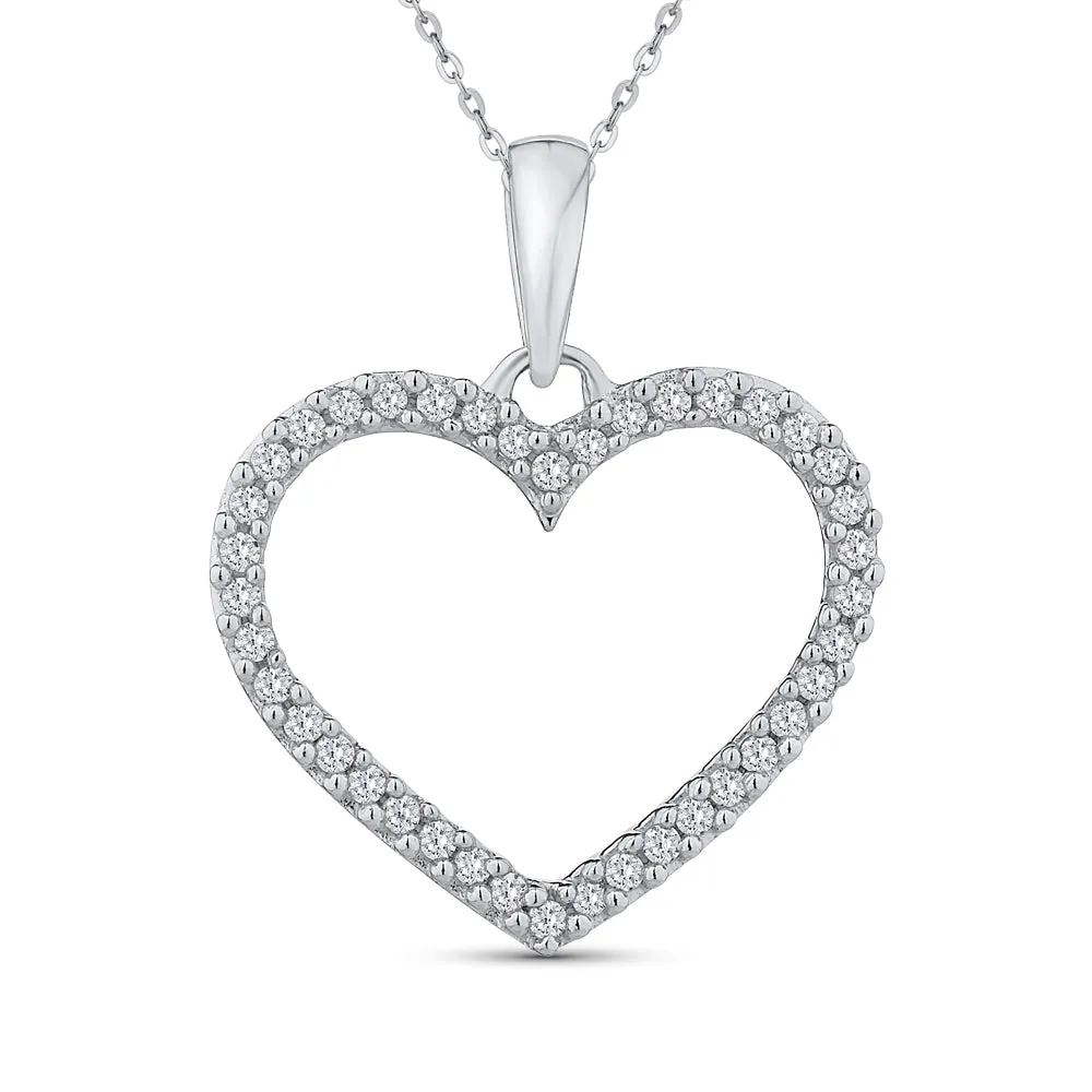 KATARINA Heart Diamond Pendant Necklace (1/6 cttw)