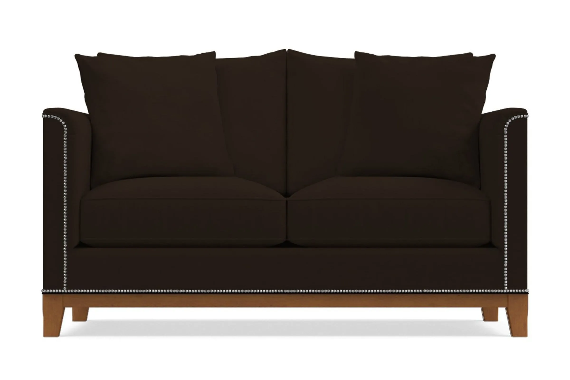 La Brea Twin Size Sleeper Sofa Bed :: Leg Finish: Pecan / Sleeper Option: Memory Foam Mattress