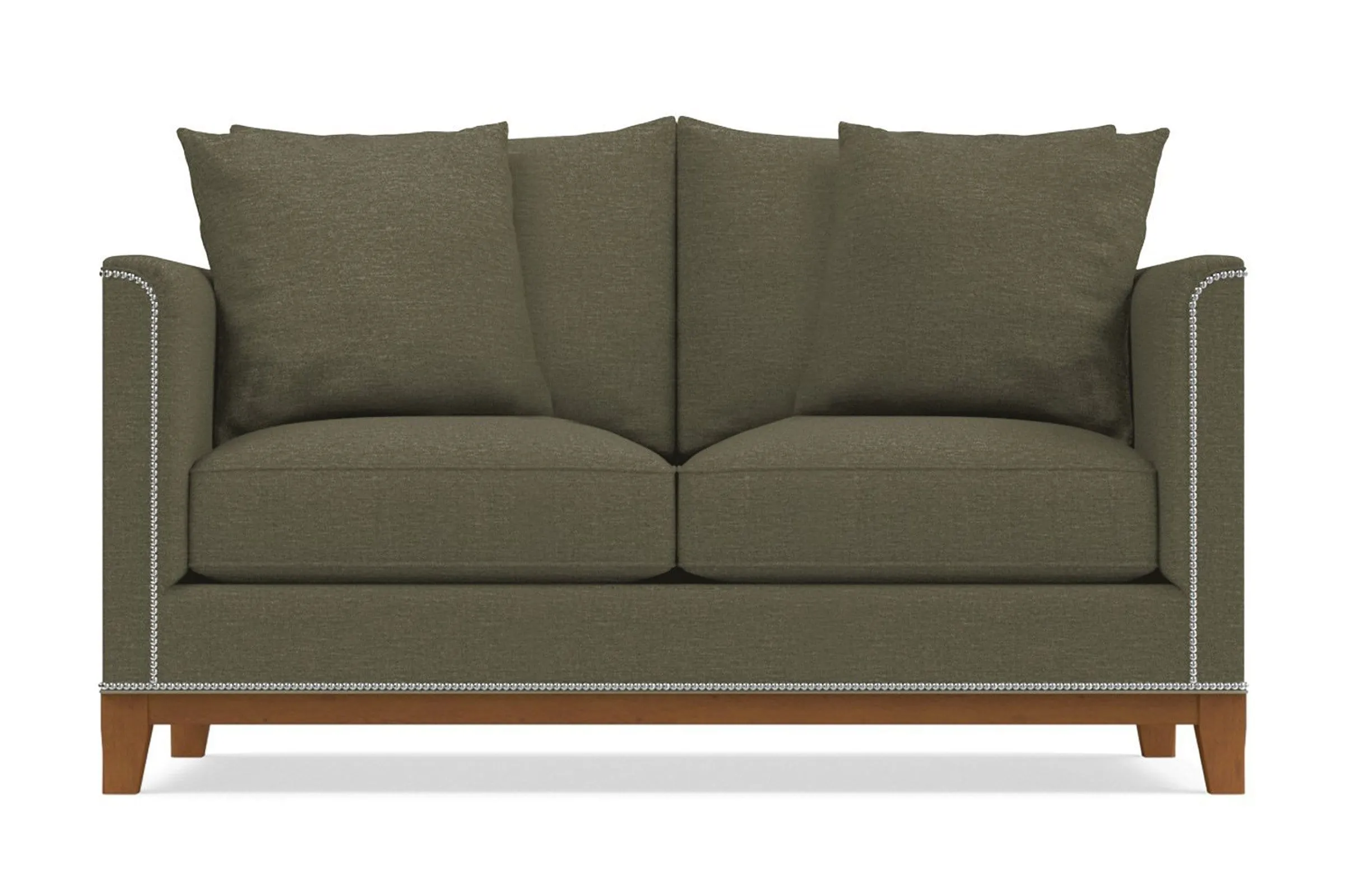 La Brea Twin Size Sleeper Sofa Bed :: Leg Finish: Pecan / Sleeper Option: Memory Foam Mattress