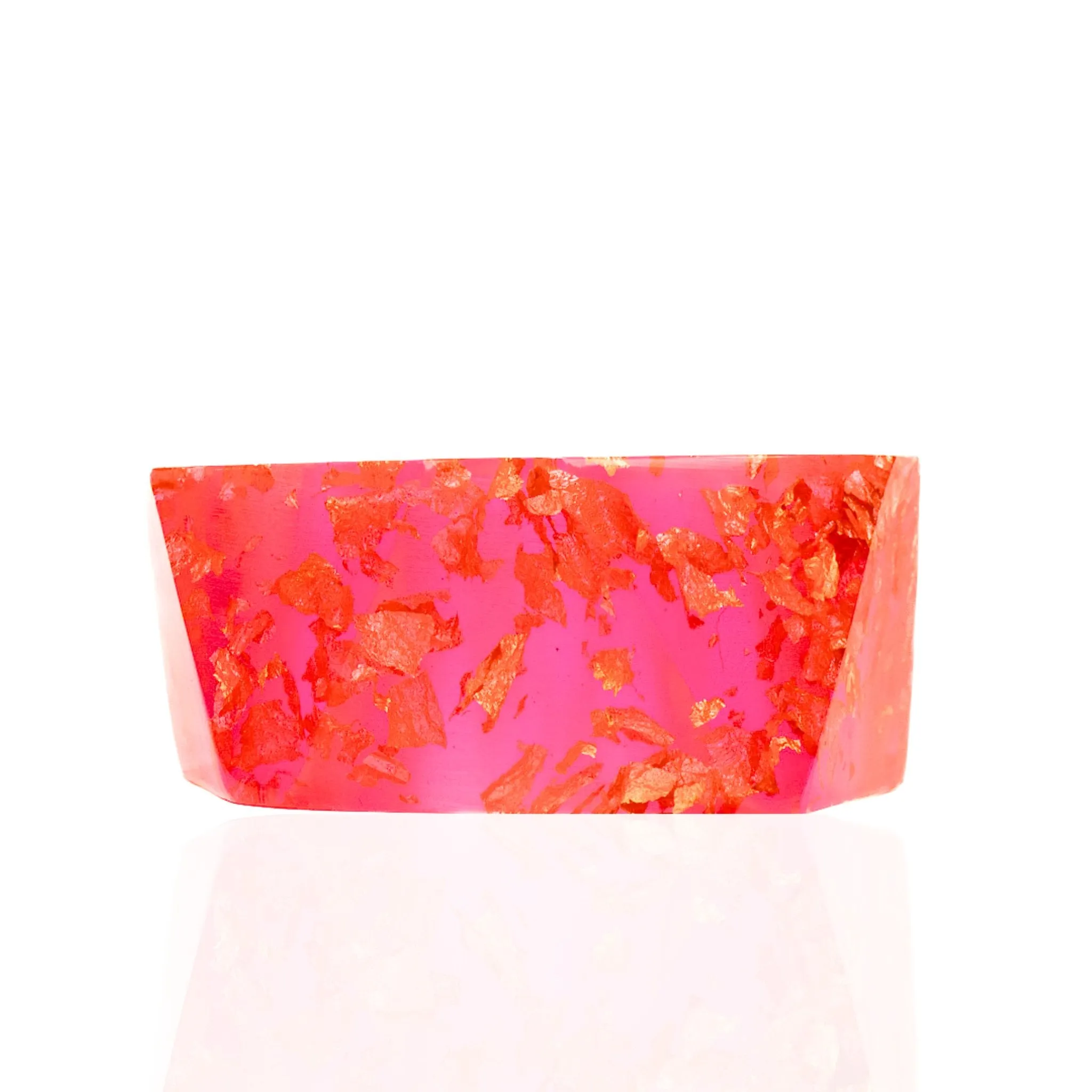 Malika 3pc Bangle Stack - Hot Pink & Metallic Gold Fleck