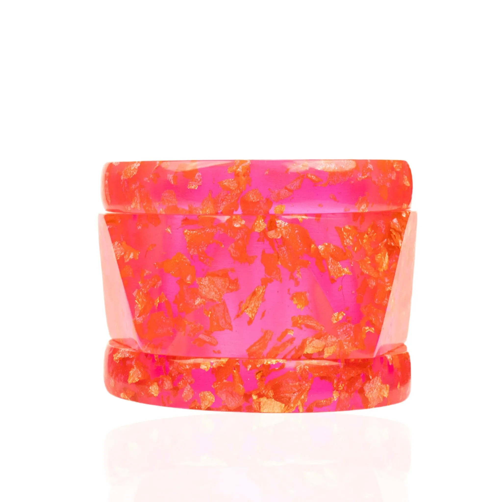 Malika 3pc Bangle Stack - Hot Pink & Metallic Gold Fleck