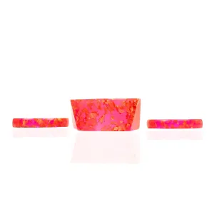 Malika 3pc Bangle Stack - Hot Pink & Metallic Gold Fleck