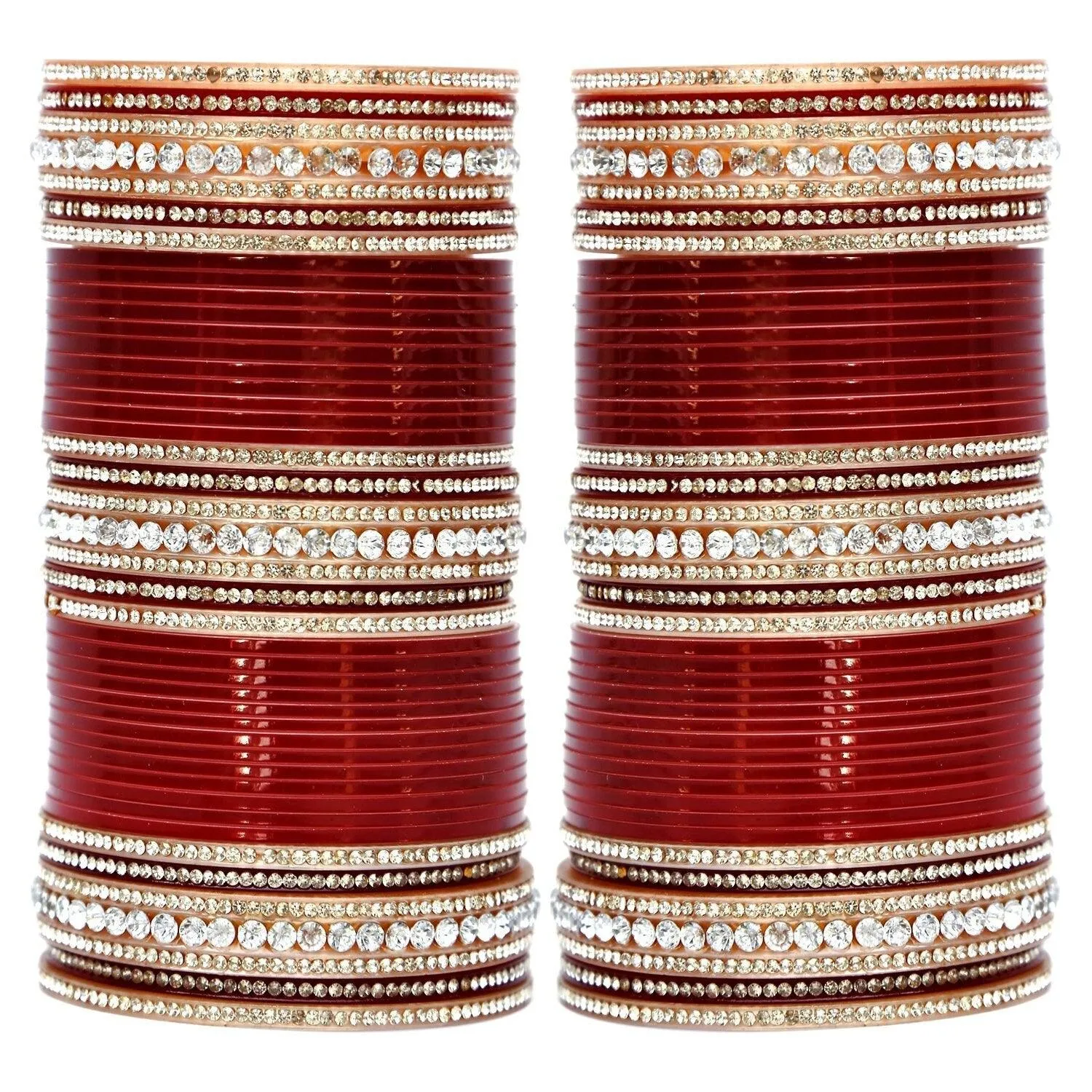 Maroon Bridal Bangle Set, Sikh Chura, Punjabi Bridal Chura Set