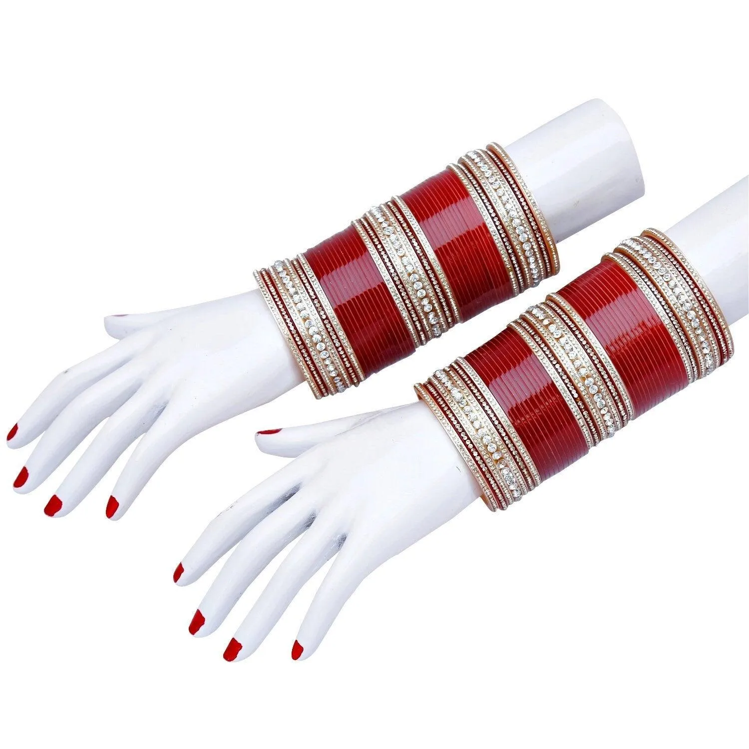 Maroon Bridal Bangle Set, Sikh Chura, Punjabi Bridal Chura Set