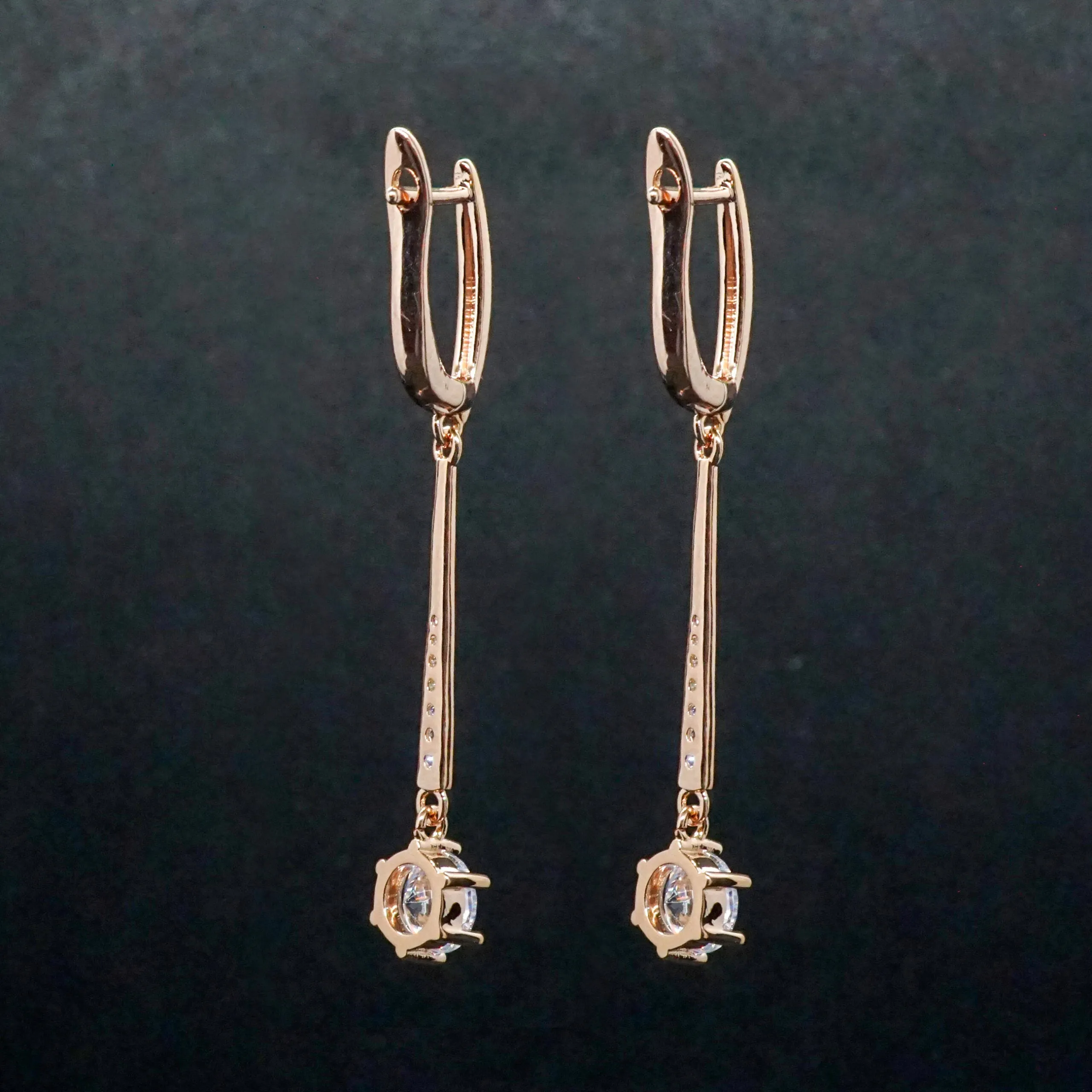 Marta X - Crystal Rose Gold Drop Earrings