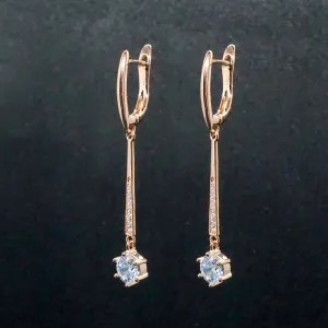 Marta X - Crystal Rose Gold Drop Earrings