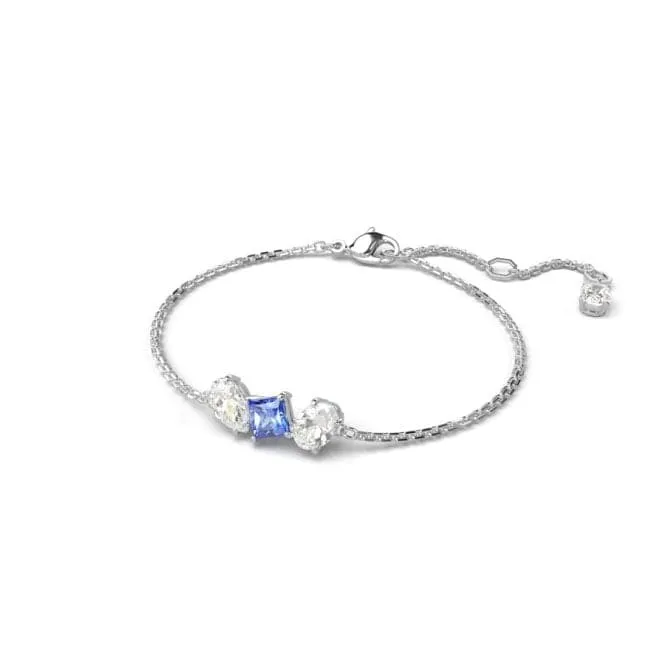 Mesmera Mixed Cuts Blue Rhodium Plated Bracelet 5668359