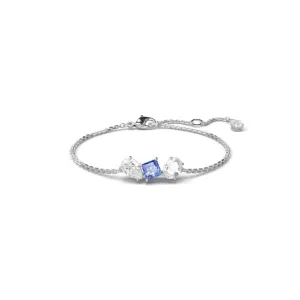 Mesmera Mixed Cuts Blue Rhodium Plated Bracelet 5668359