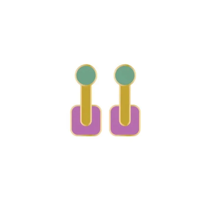 Middle Child: Joystick Stud Earrings Violet