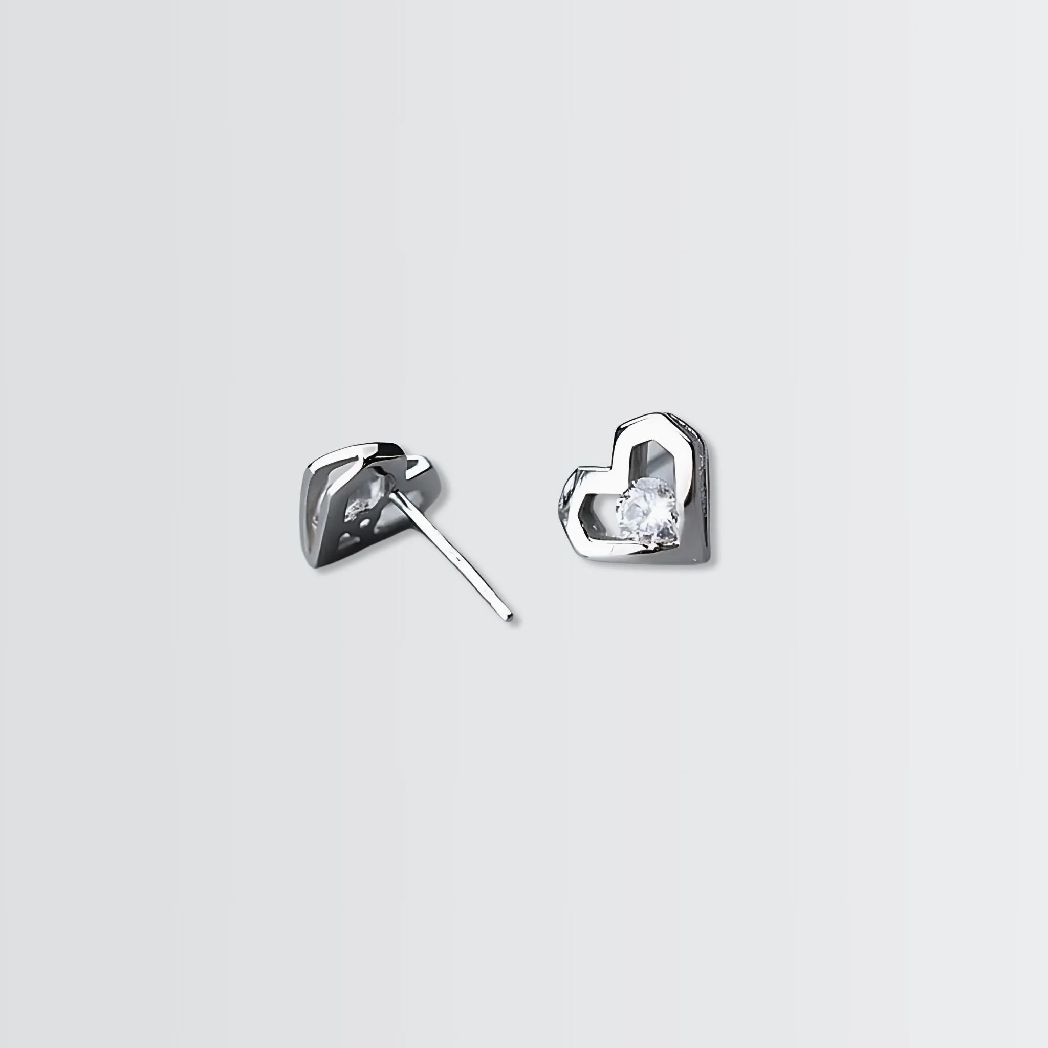 Modern Hearts Minimal Studs