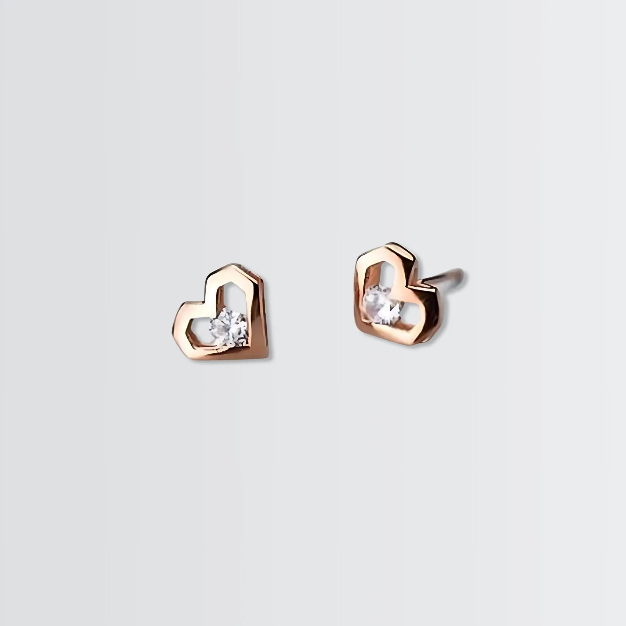 Modern Hearts Minimal Studs