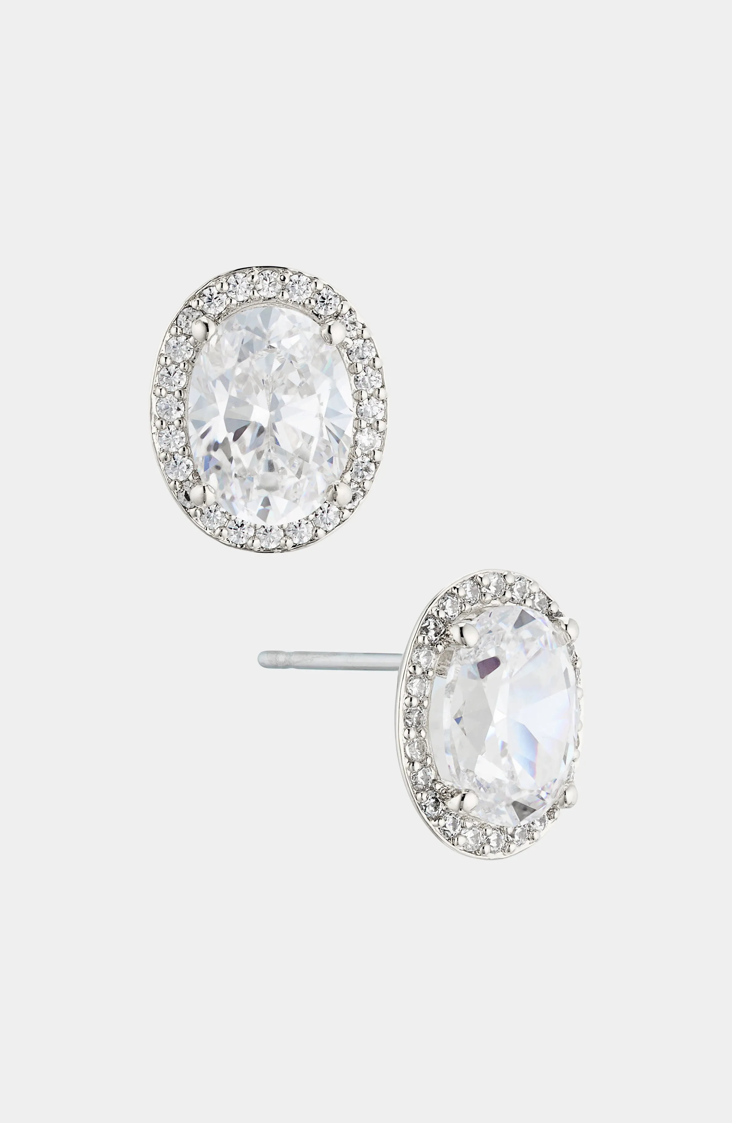 MODERN LOVE OVAL HALO STUD EARRINGS