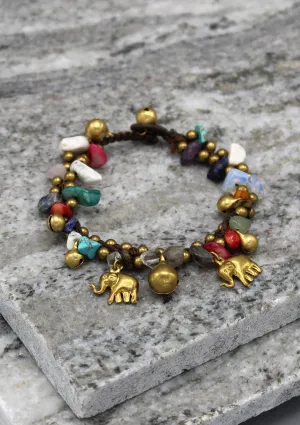 Multicolor Baby Girl Brass Bell Anklet