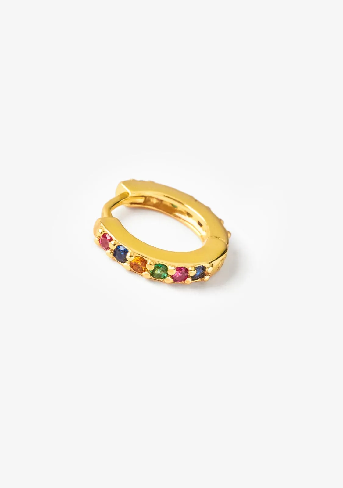 Multicolor Zirconias Hoop Piercing Gold