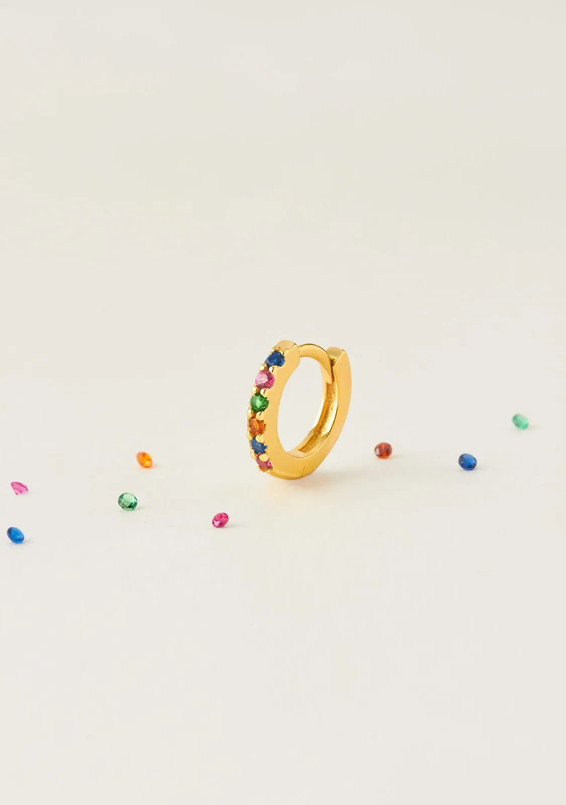 Multicolor Zirconias Hoop Piercing Gold