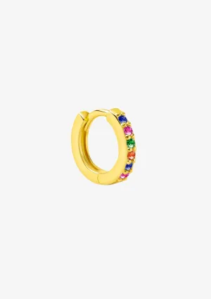 Multicolor Zirconias Hoop Piercing Gold