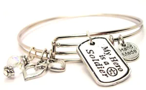 My Hero Is A Soldier Expandable Bangle Bracelet Set