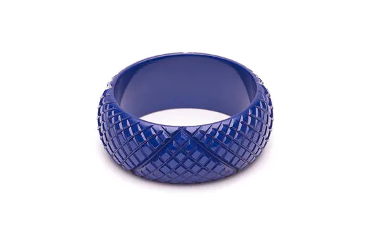 Narrow Indigo Heavy Carve Fakelite Bangle by Splendette