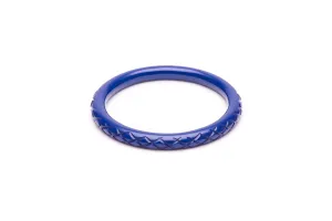 Narrow Indigo Heavy Carve Fakelite Bangle by Splendette