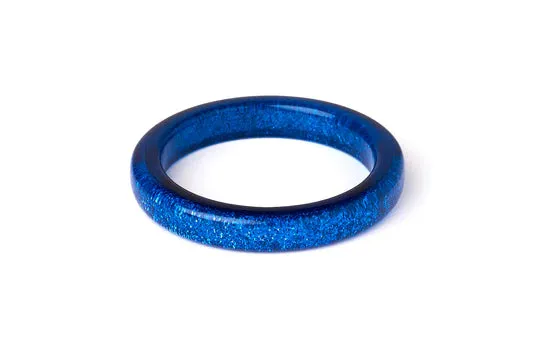 Narrow Indigo Heavy Carve Fakelite Bangle by Splendette