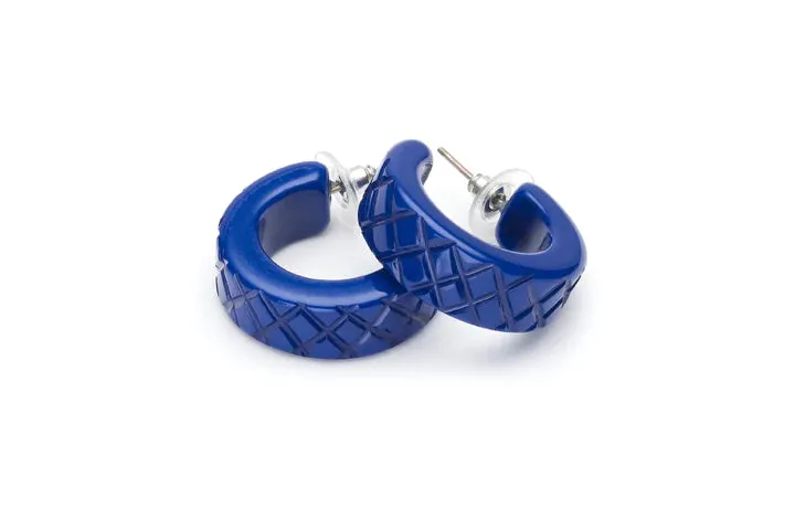 Narrow Indigo Heavy Carve Fakelite Bangle by Splendette