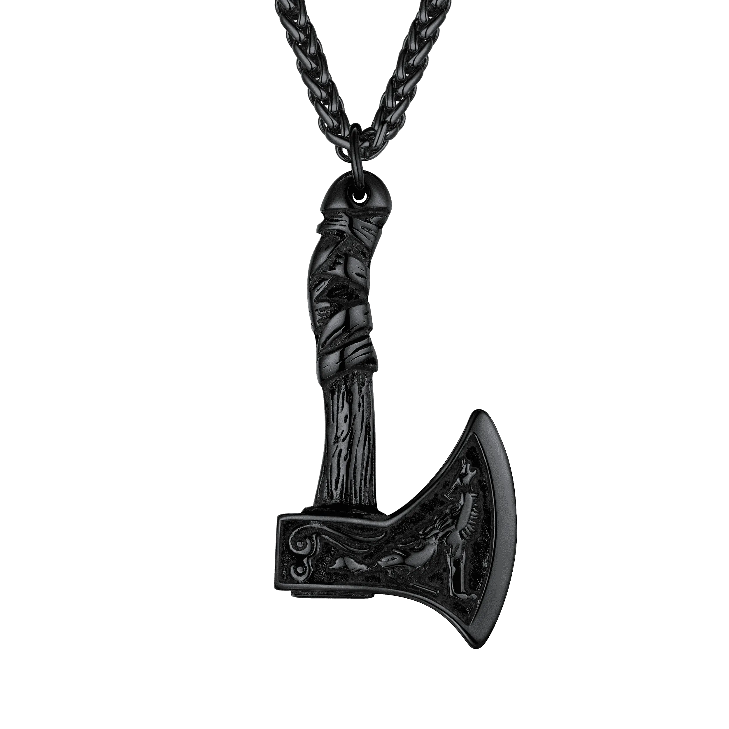 Norse Viking Battle Axe Necklace Amulet Jewelry for Men