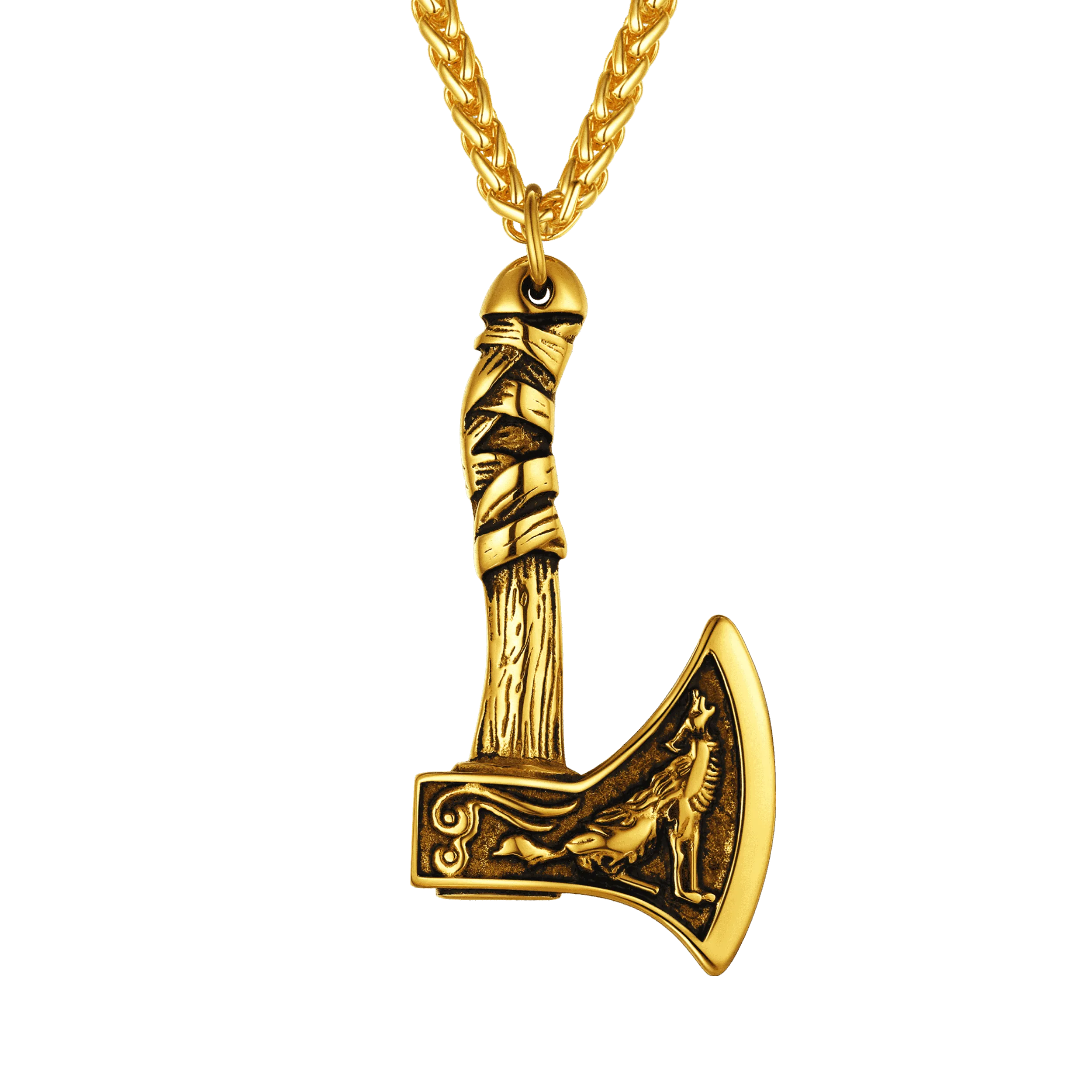 Norse Viking Battle Axe Necklace Amulet Jewelry for Men