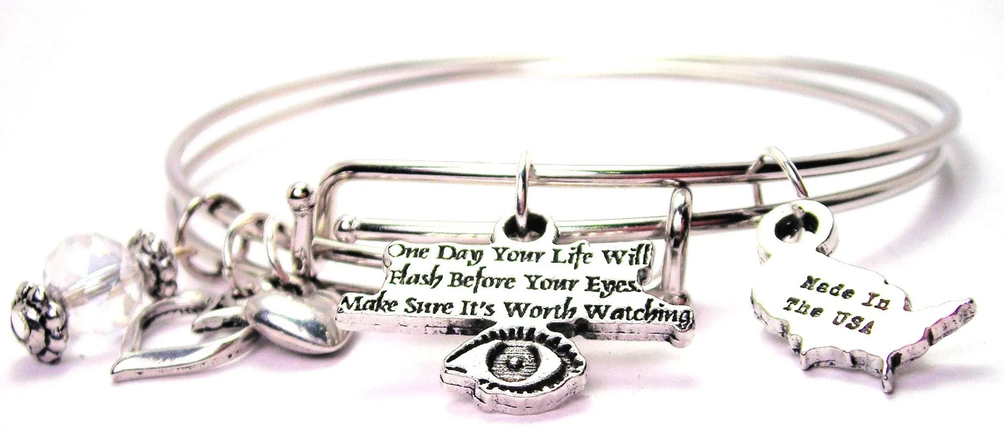 One Day Your Life Will Flash Before Your Eyes Make Sure Its Worth Watching Expandable Bangle Bracelet Set