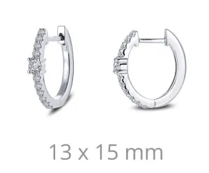 Oval Huggie Station Simulated Diamond Hoop Earrings E0354CLP