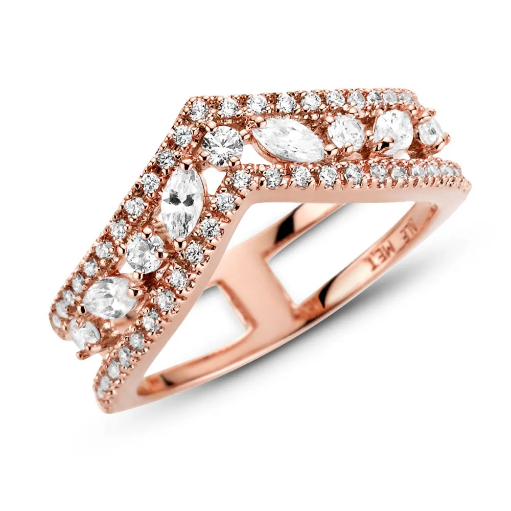 Pandora Sparkling Marquise Double Wishbone Ring