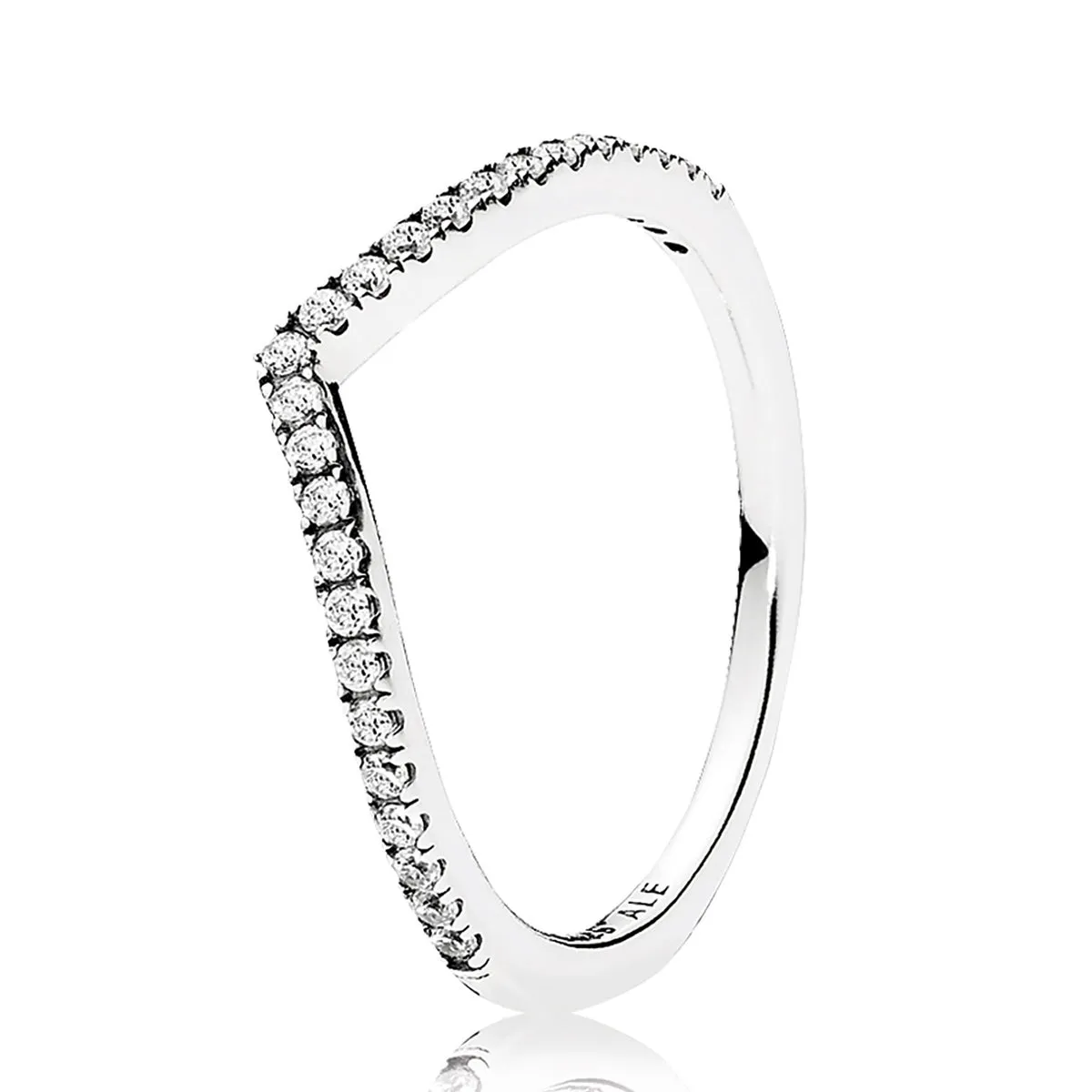 Pandora Sparkling Wishbone Ring