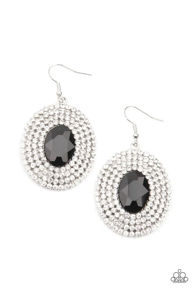 Paparazzi Earring ~ FIERCE Field - Black