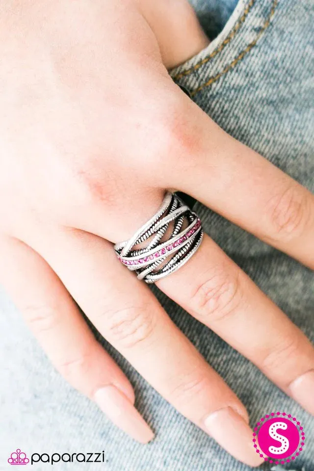 Paparazzi Ring ~ Sparkling Speedways - Pink