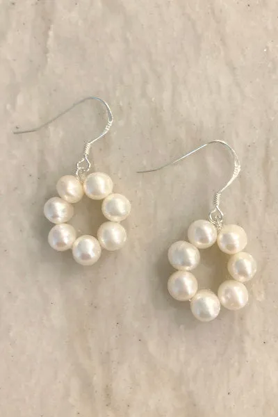 Pearl Circle Earrings | Freshwater Pearls & Sterling Silver | By Pearly Girls