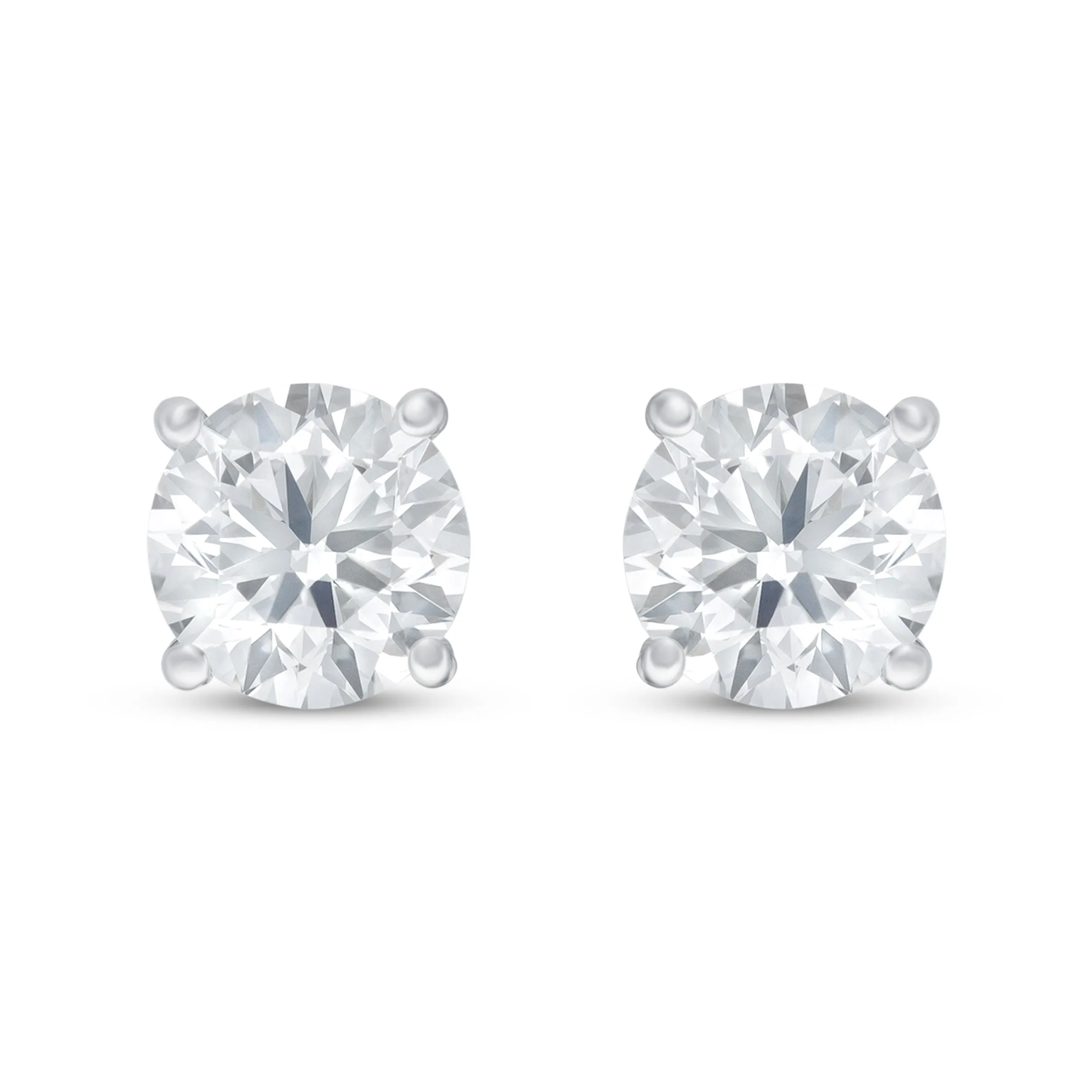 Pre-Owned Jared 1/2 ct Round Lab-Created Diamond Solitaire Earrings in 14K White Gold