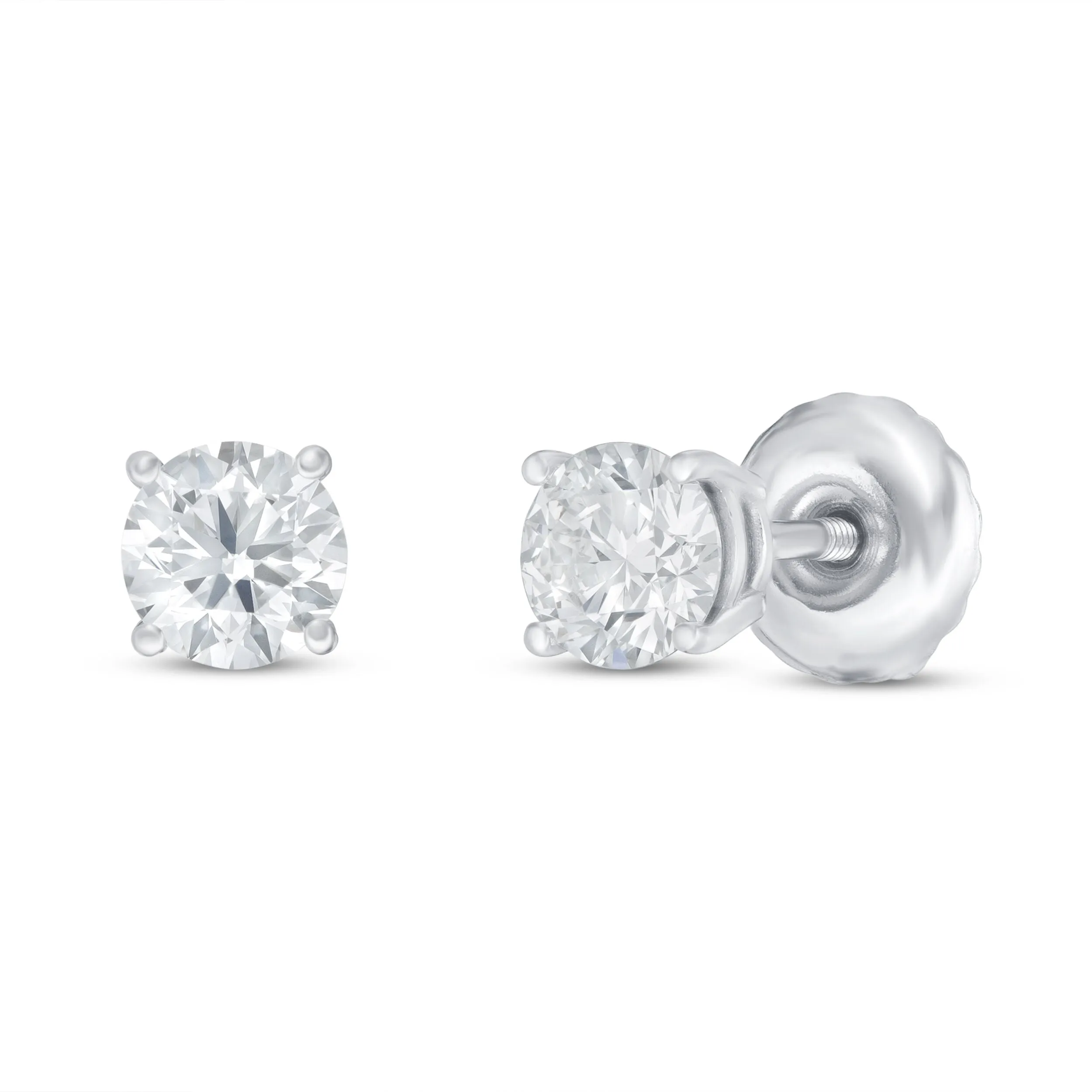 Pre-Owned Jared 1/2 ct Round Lab-Created Diamond Solitaire Earrings in 14K White Gold