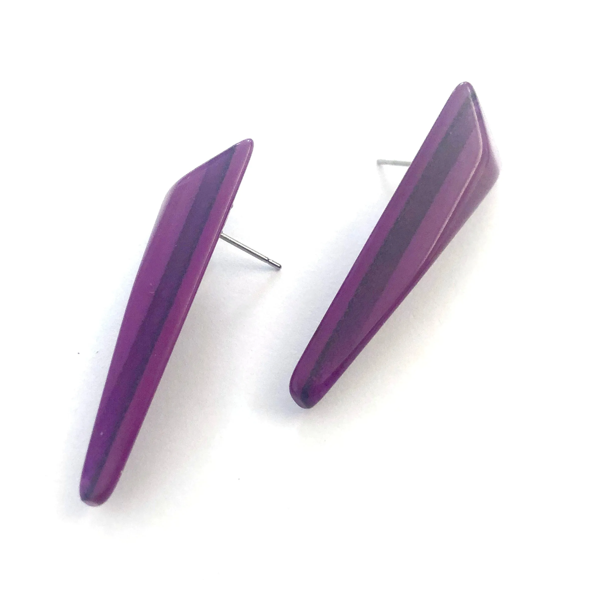 Purple Sparkle Trio Stud Earrings