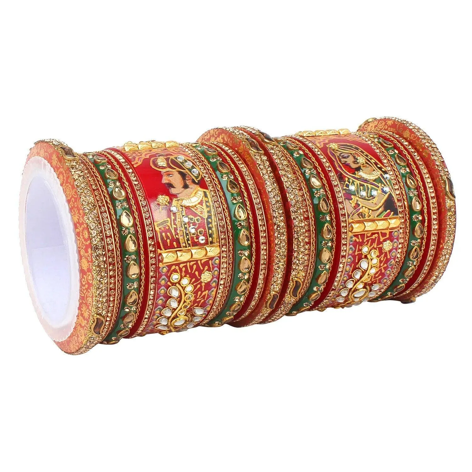 Raja Rani King Queen Rajwadi chuda, Bridal chuda, Dulhan Bridal Art Stones Bangles Set