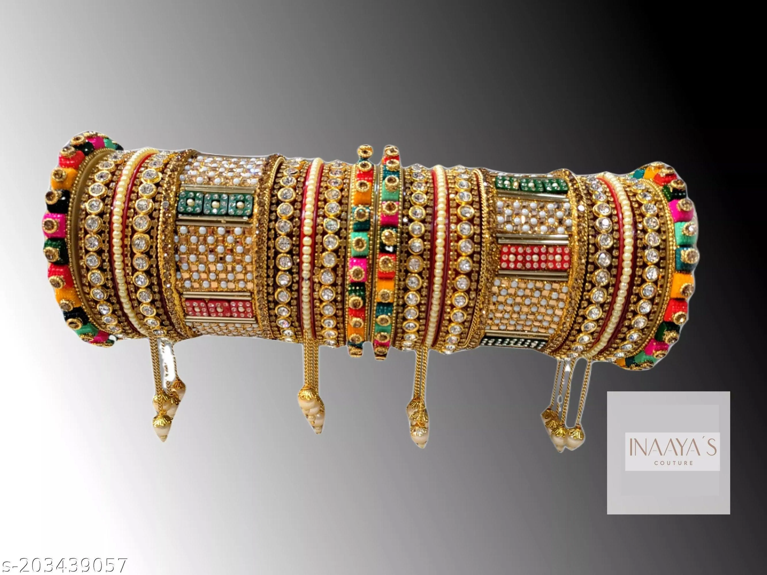 Rajwadi Bangles Choora, Kundan Bridal chuda, Dulhan Bridal Art Stones Bangles Set, Jaipur Rajasthani Indian chura, Multicolor Punjabi Chuda