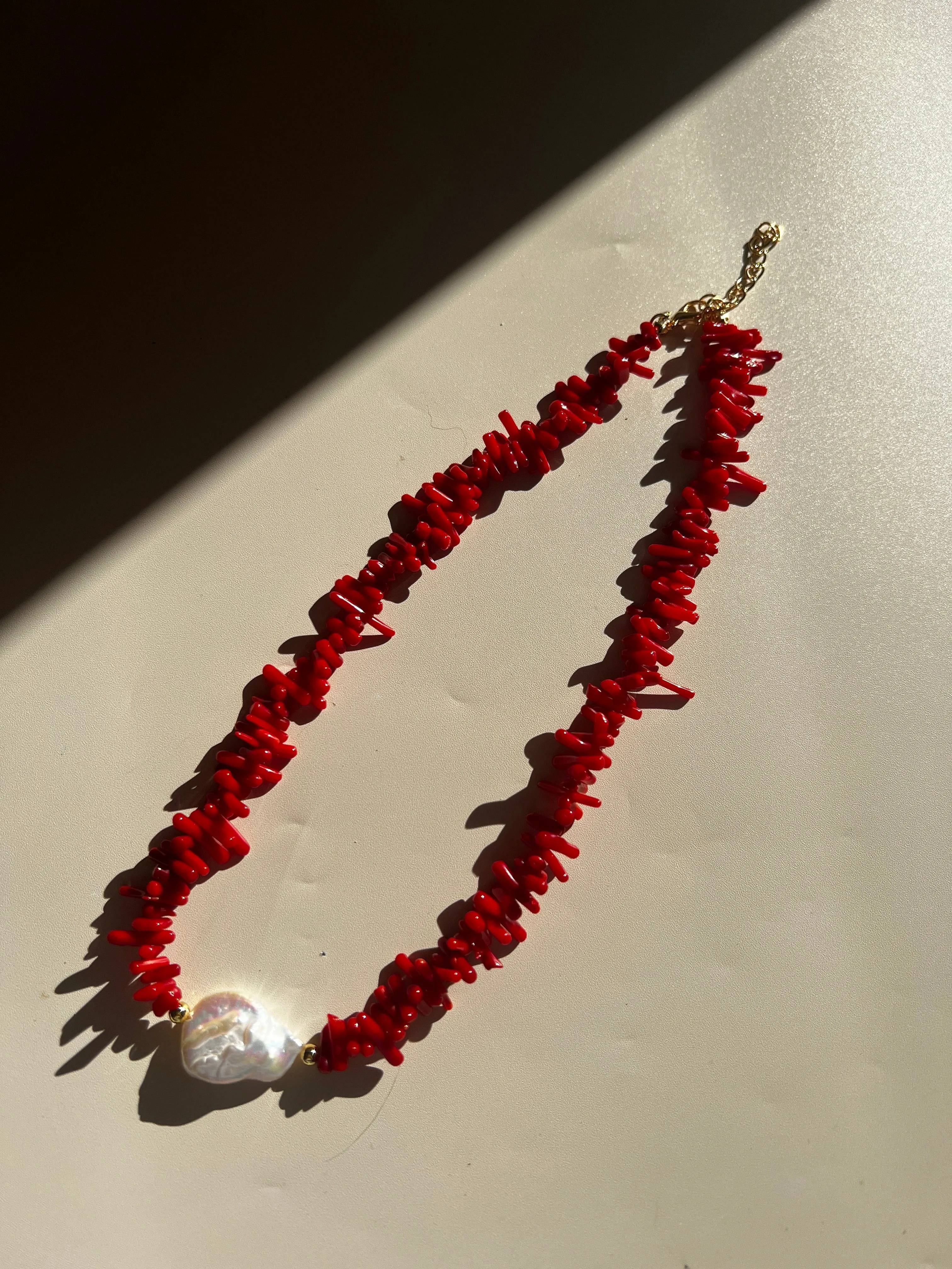 RC Tropical Coral and Pearl Beach Chain - Beaded