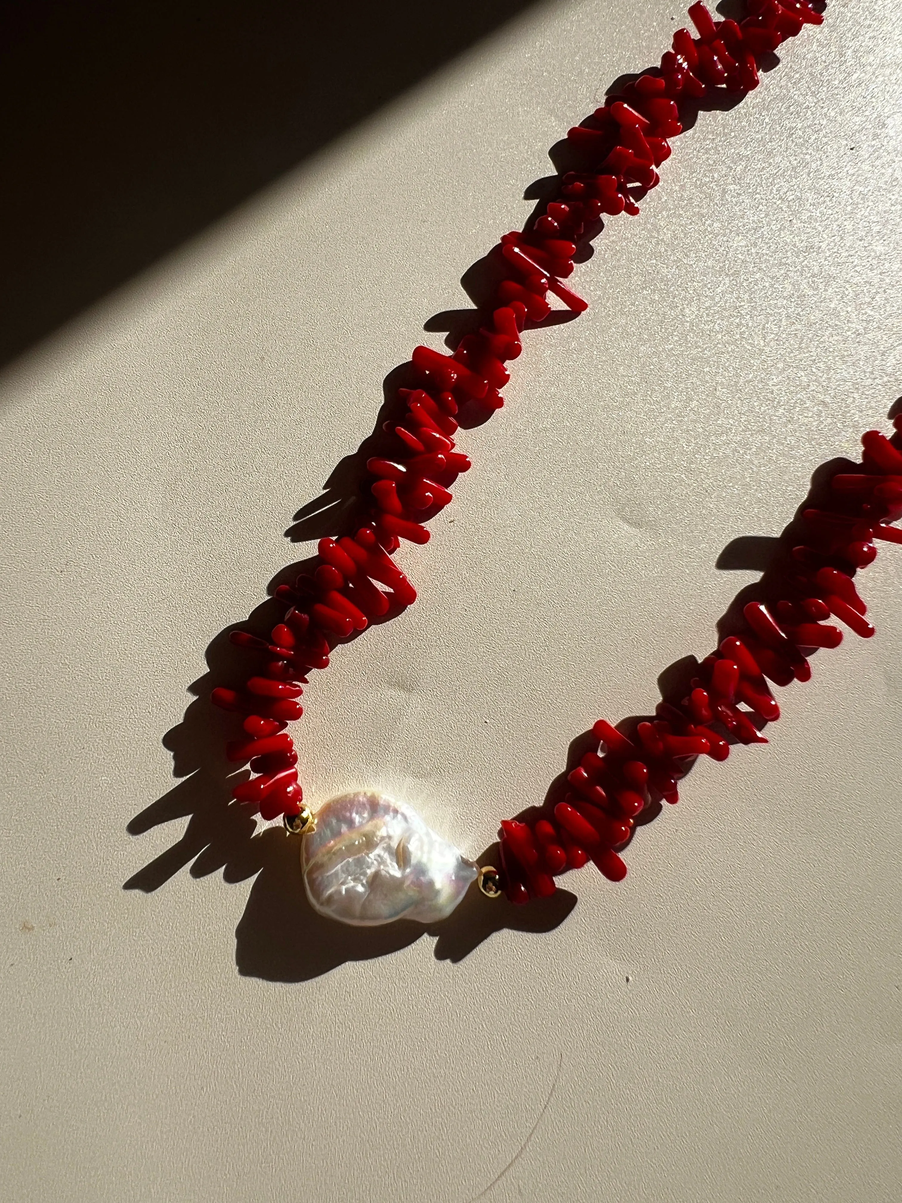 RC Tropical Coral and Pearl Beach Chain - Beaded